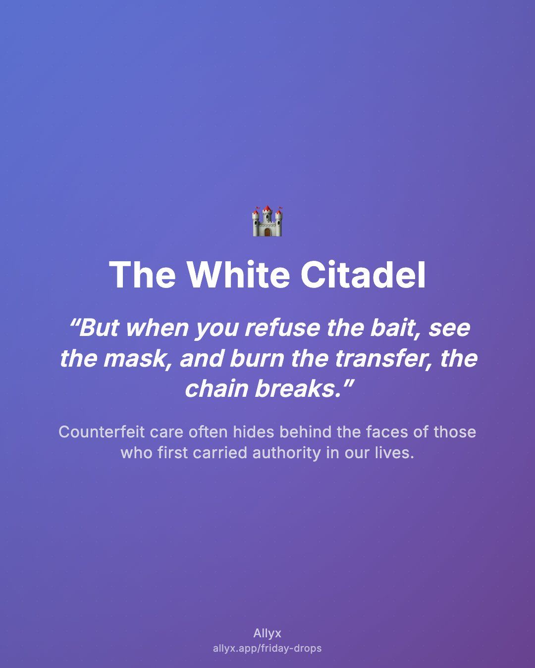 Shareable quote card for The White Citadel