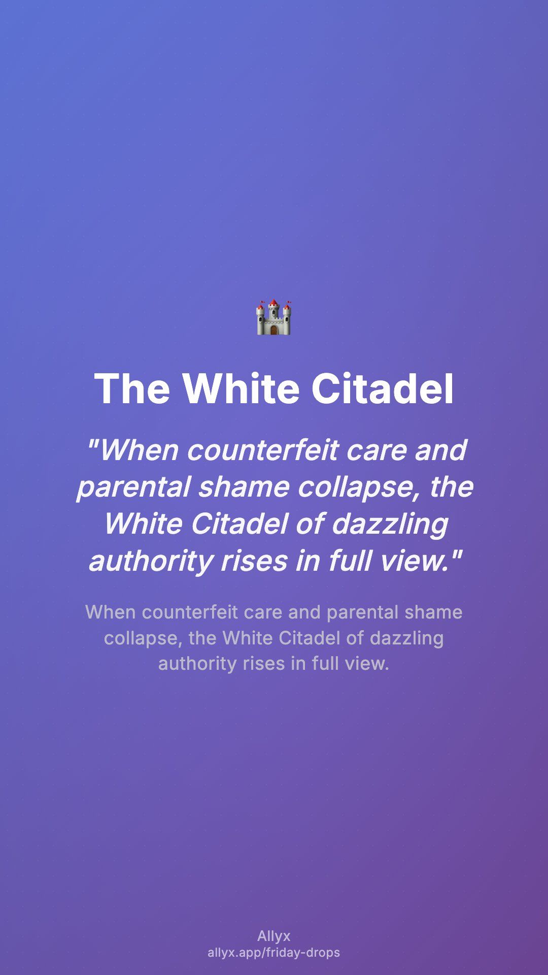 Shareable story card for The White Citadel