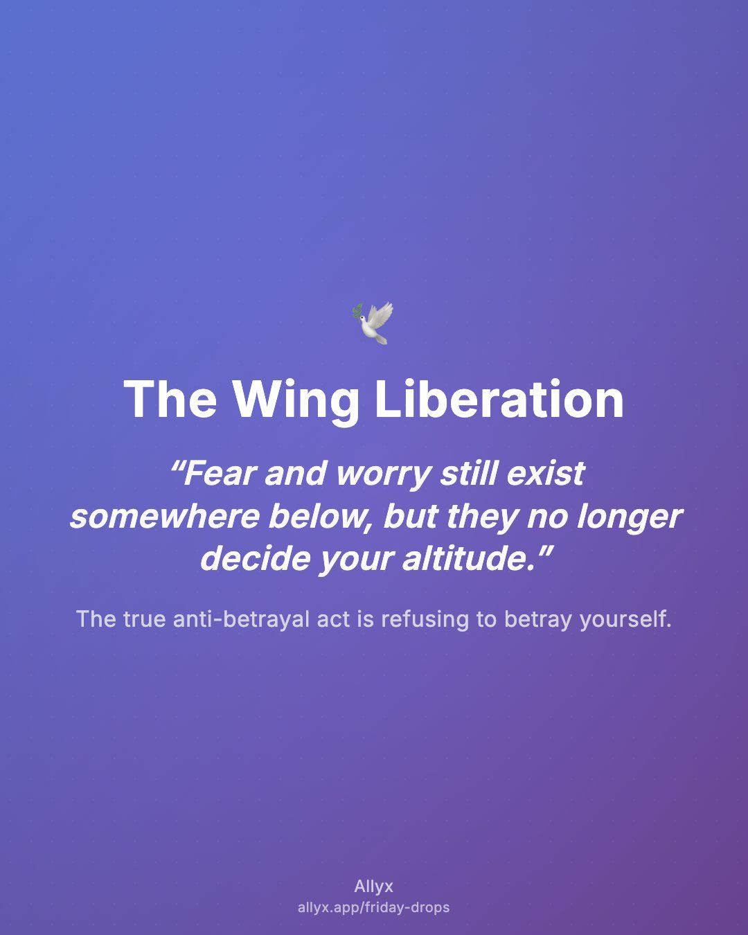 Shareable quote card for The Wing Liberation