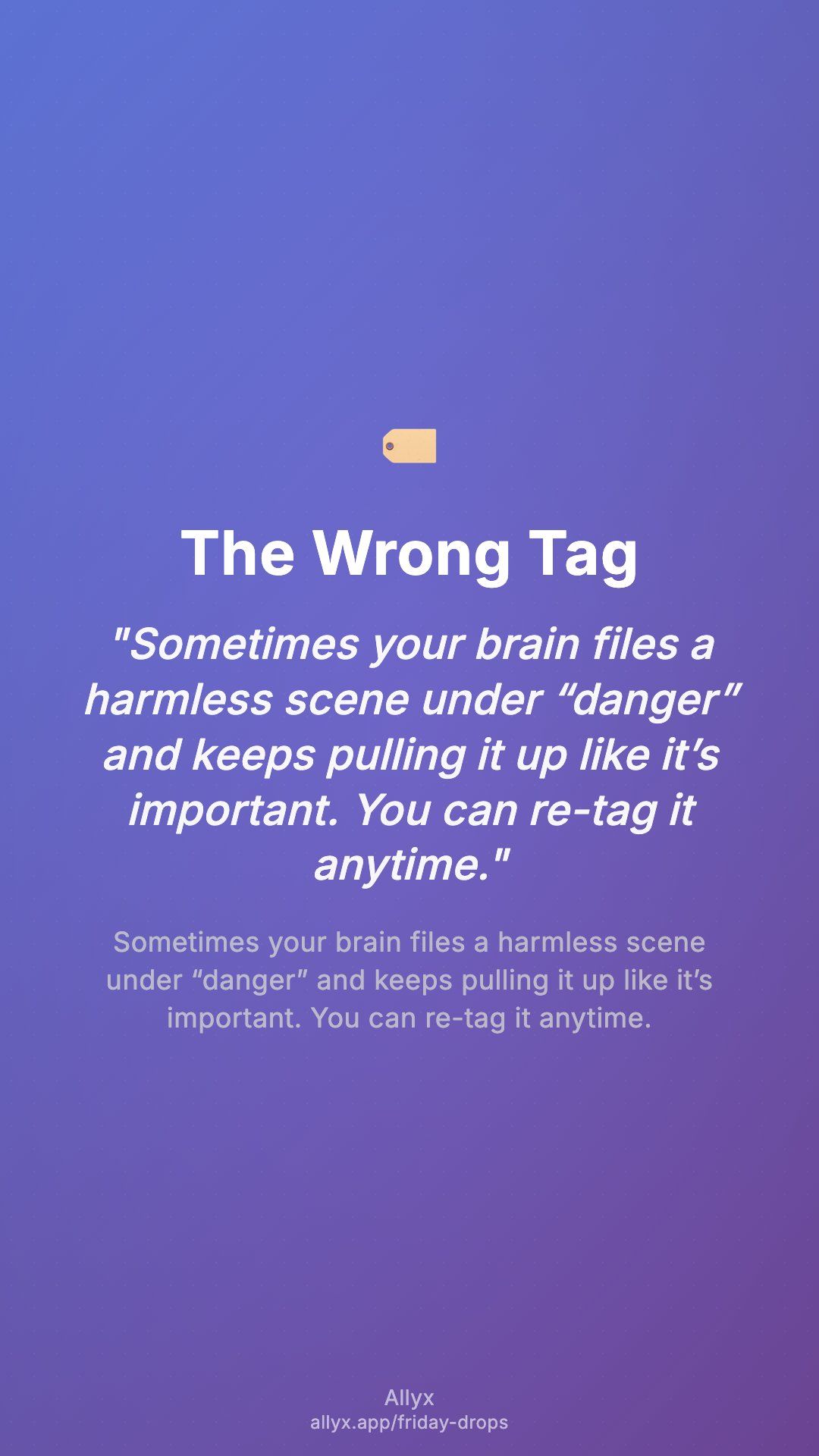 Shareable story card for The Wrong Tag