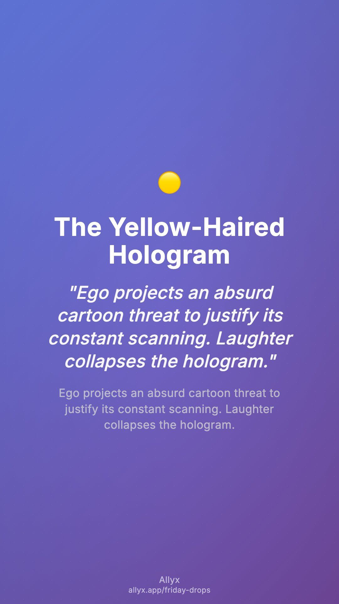 Shareable story card for The Yellow-Haired Hologram