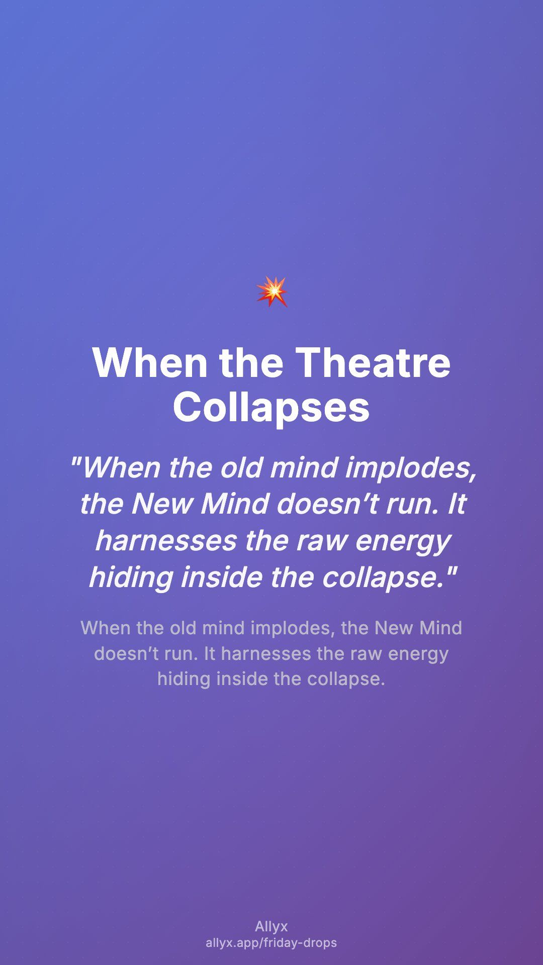 Shareable story card for When the Theatre Collapses