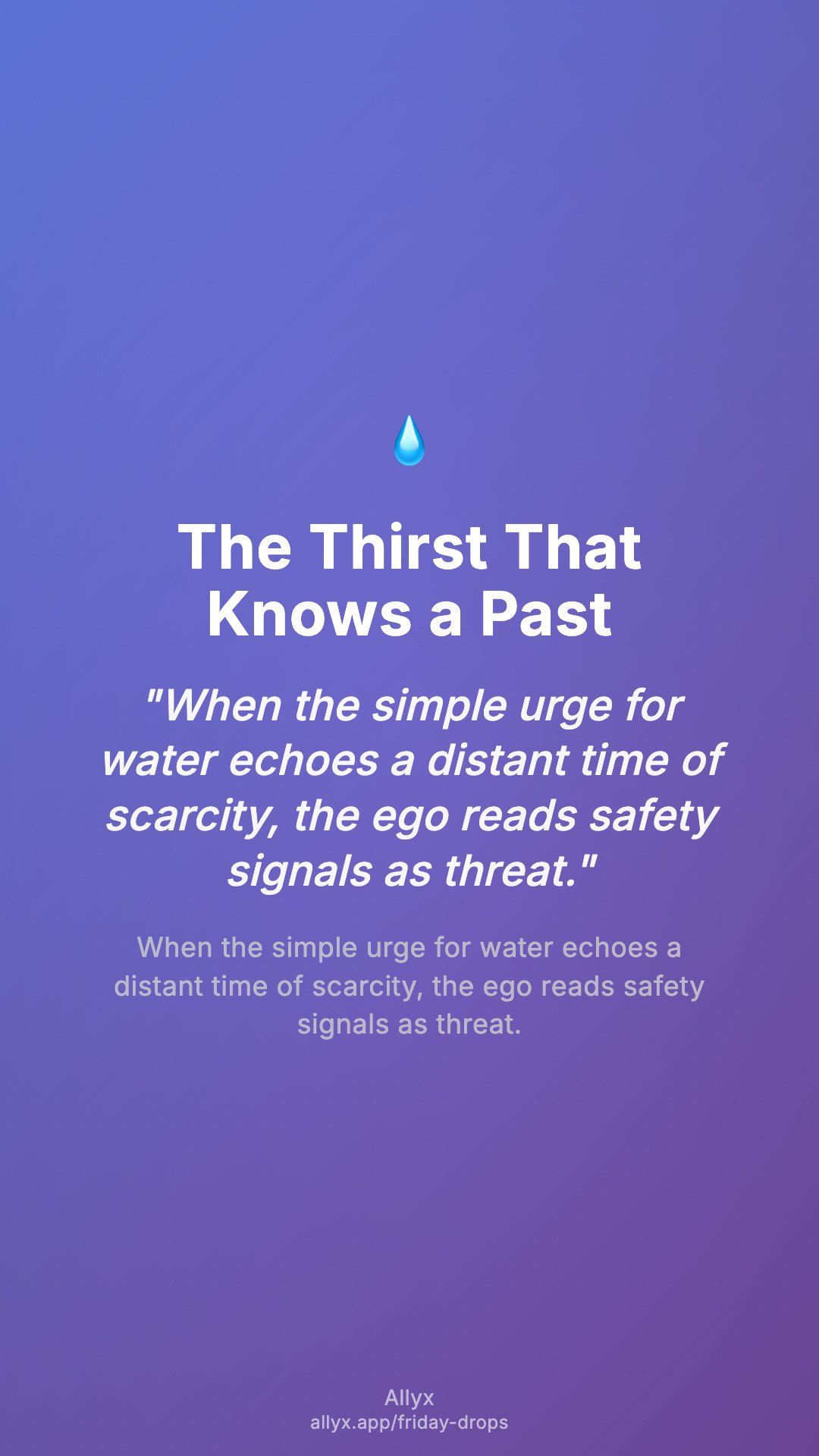 Shareable story card for The Thirst That Knows a Past