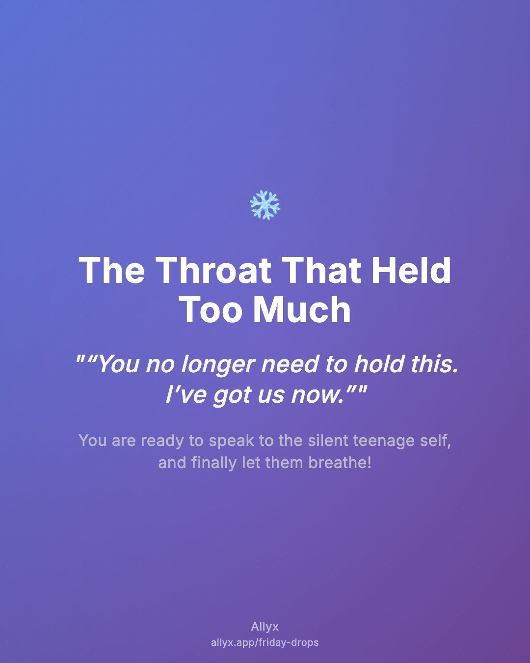 Shareable quote card for The Throat That Held Too Much