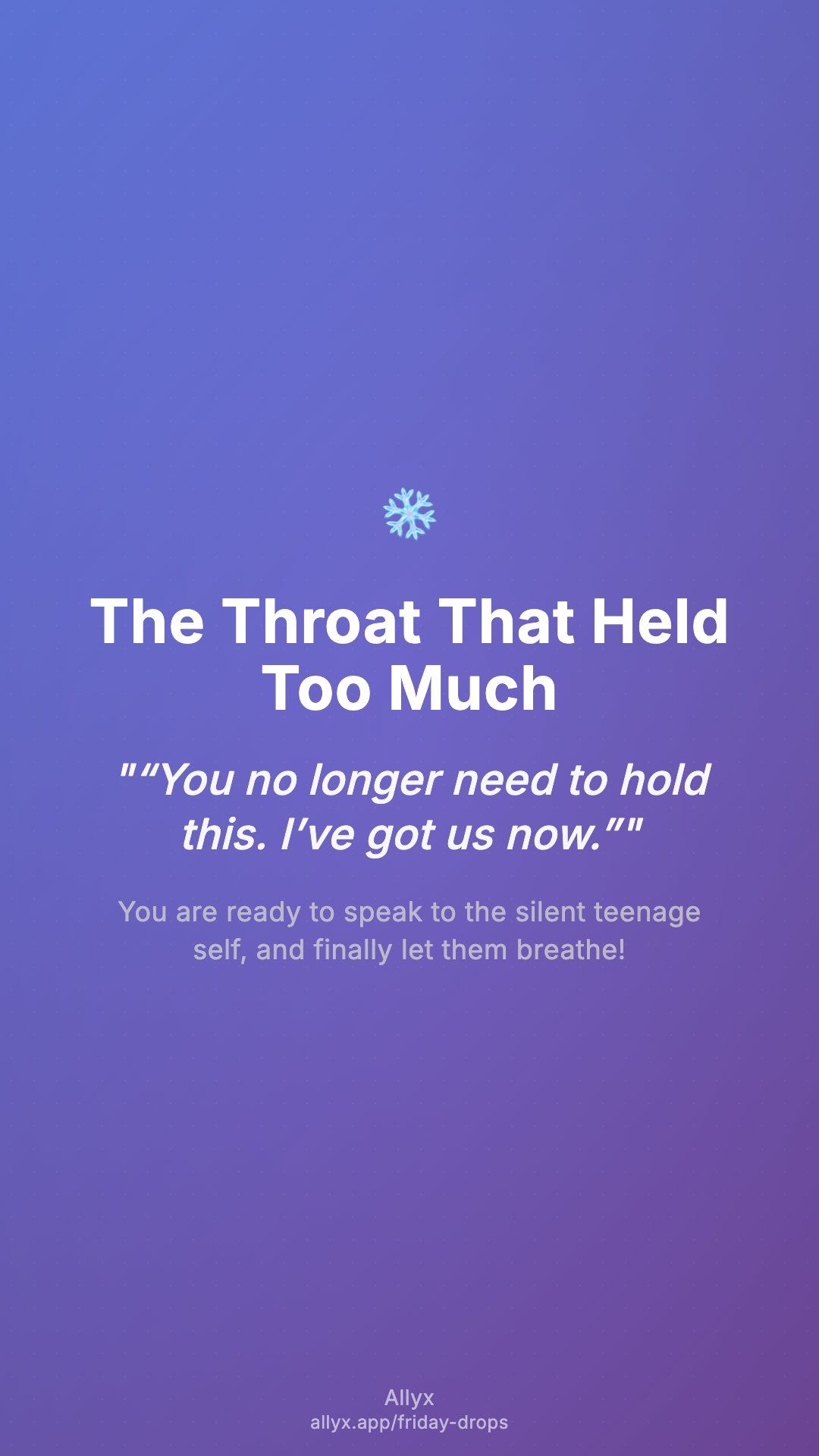 Shareable story card for The Throat That Held Too Much