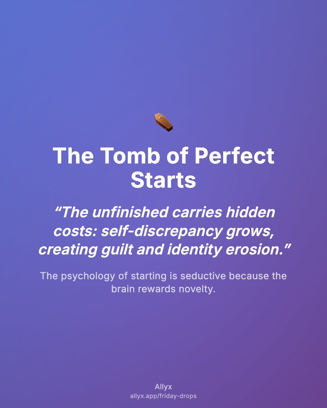 Shareable quote card for The Tomb of Perfect Starts