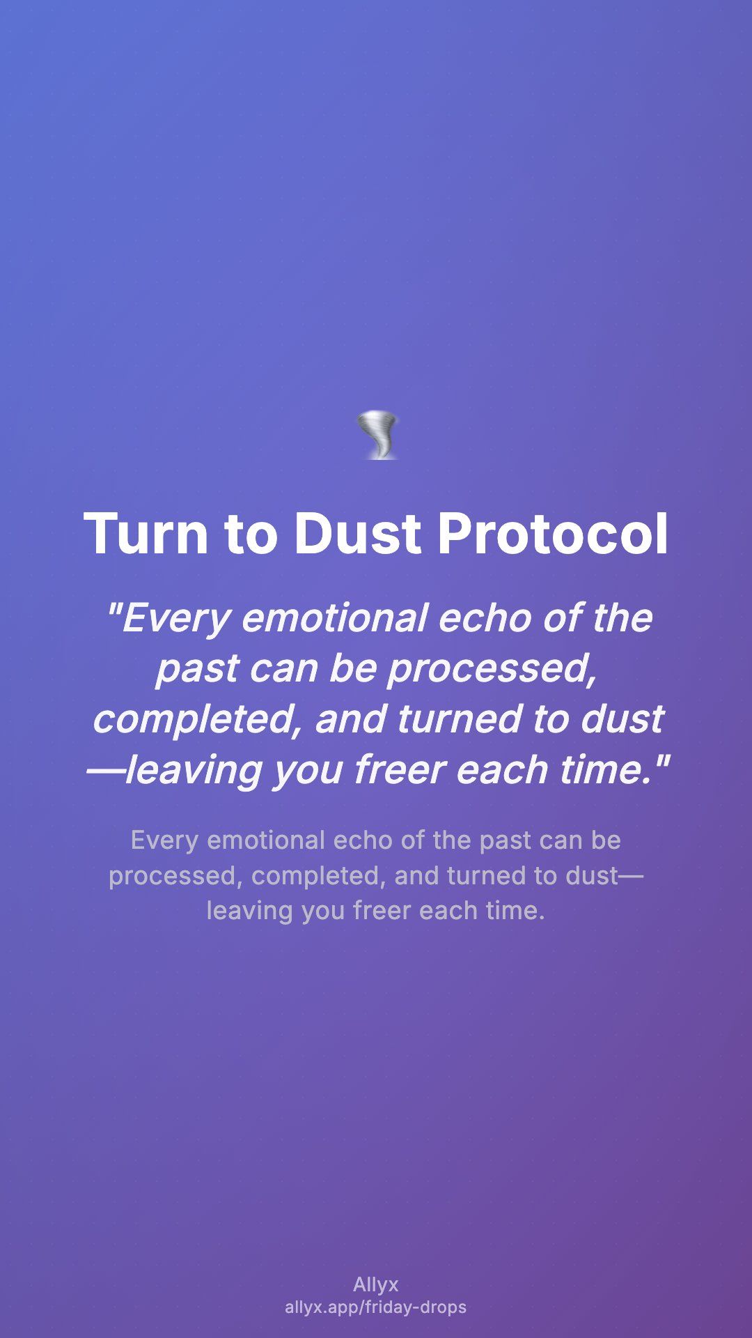 Shareable story card for Turn to Dust Protocol
