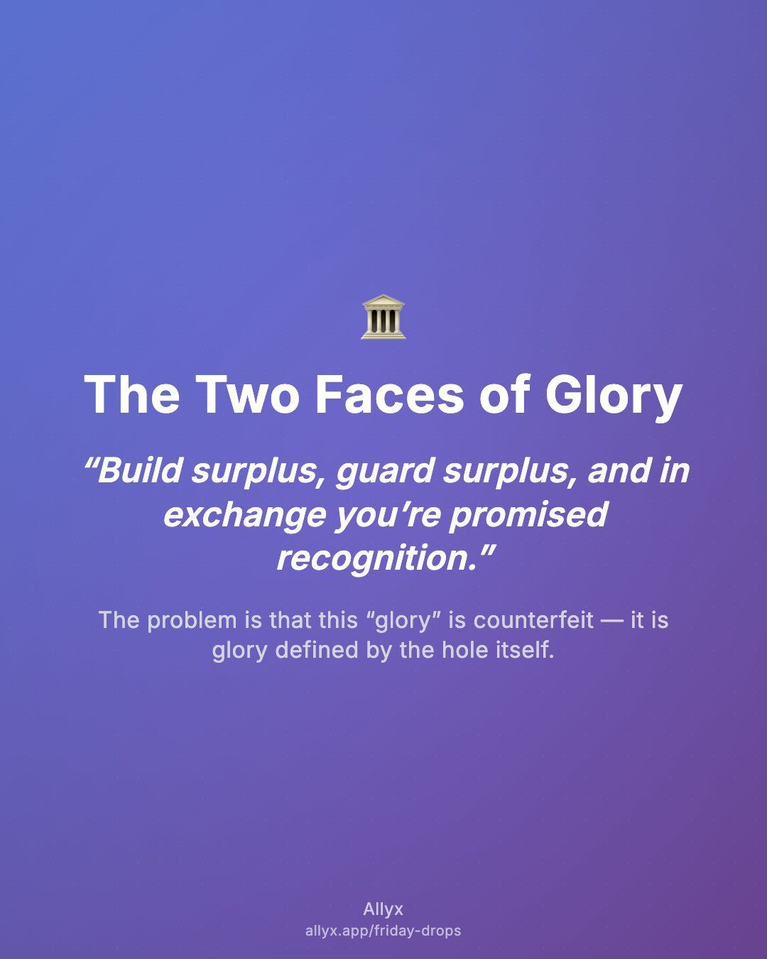 Shareable quote card for The Two Faces of Glory