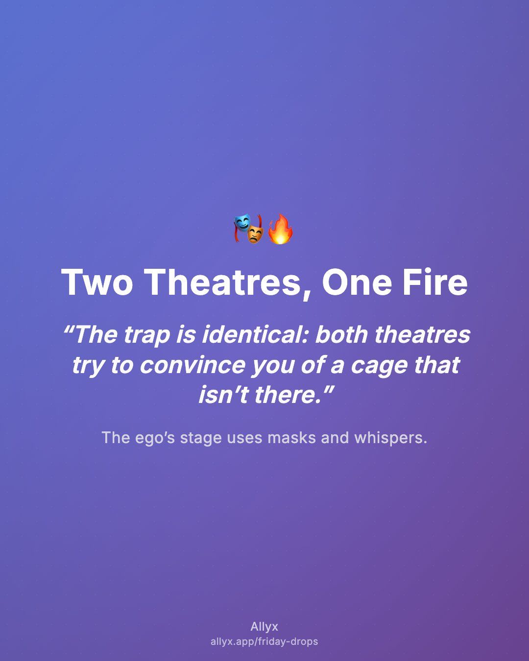 Shareable quote card for Two Theatres, One Fire