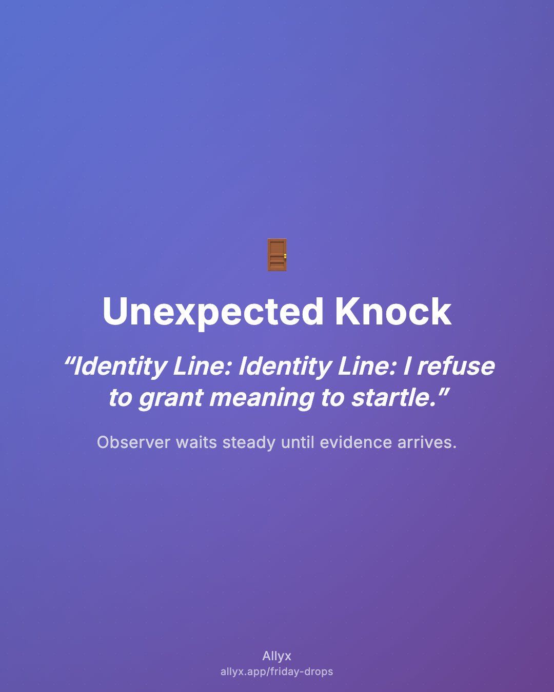 Shareable quote card for Unexpected Knock