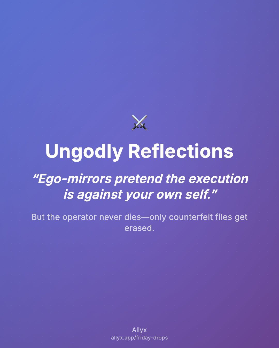 Shareable quote card for Ungodly Reflections