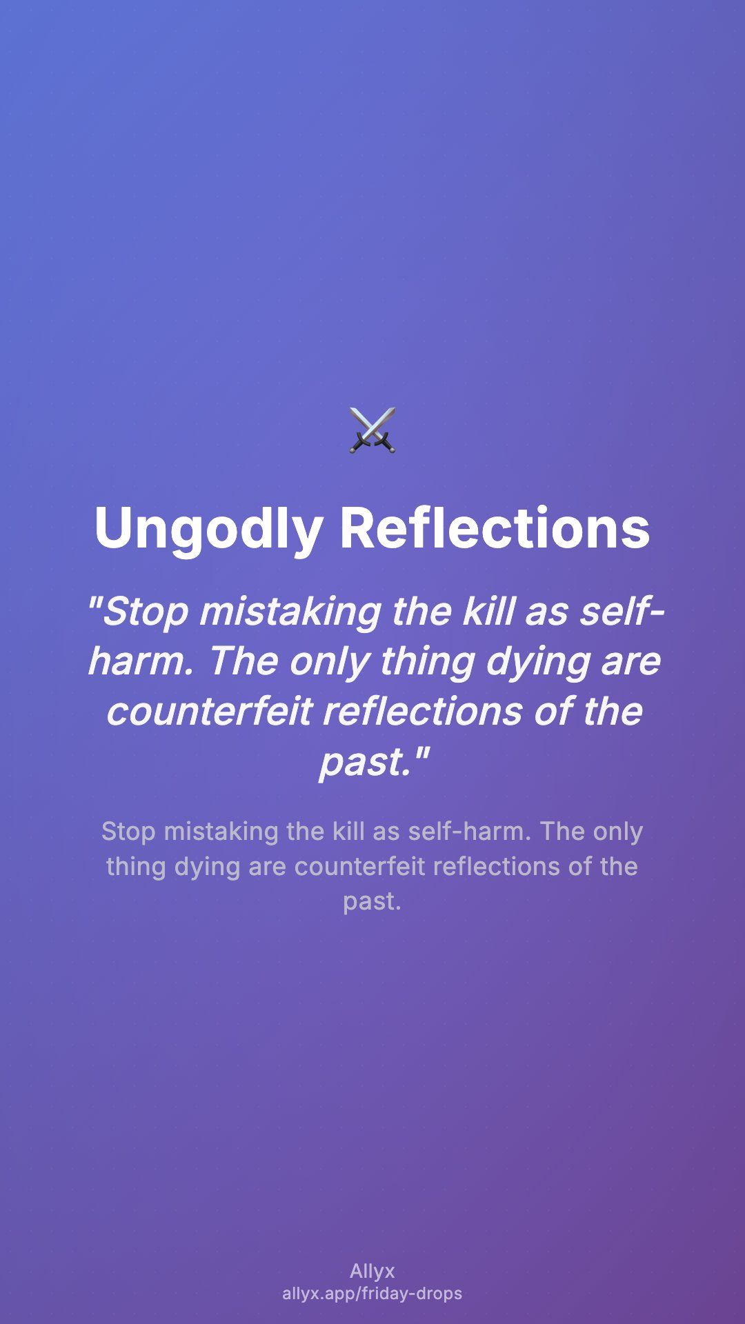 Shareable story card for Ungodly Reflections