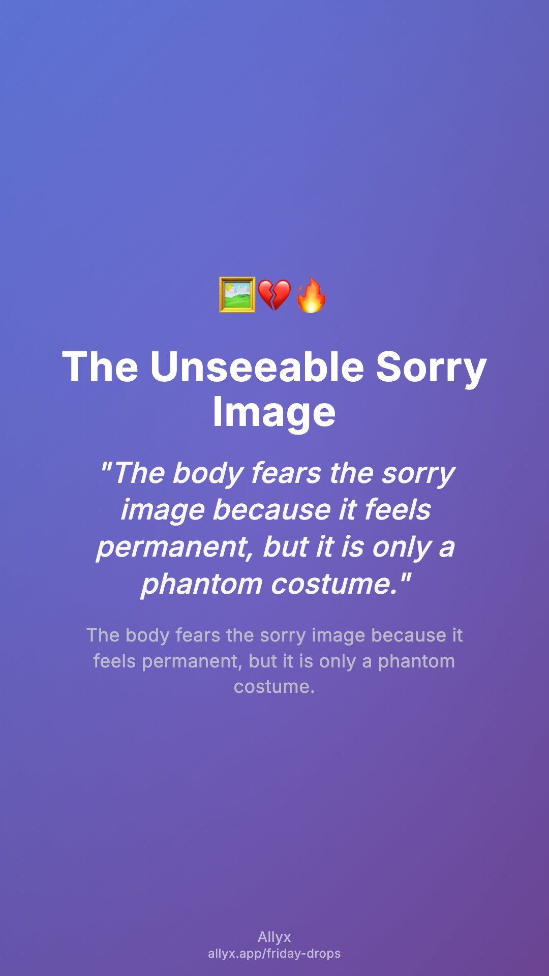Shareable story card for The Unseeable Sorry Image