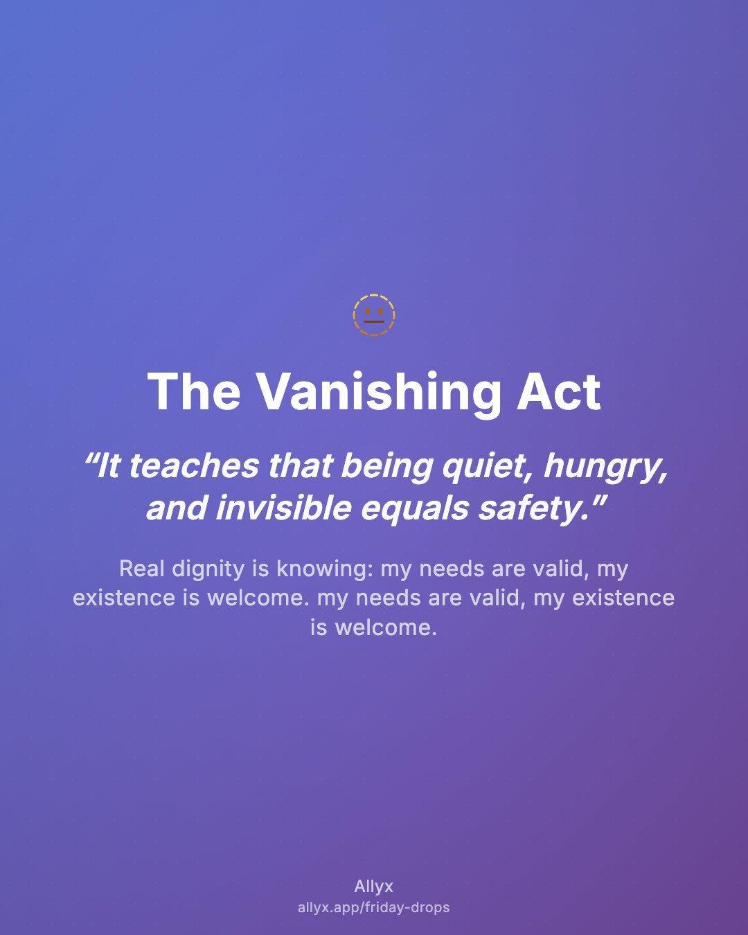 Shareable quote card for The Vanishing Act