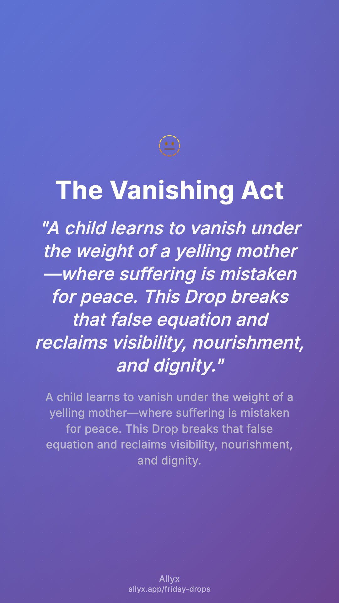 Shareable story card for The Vanishing Act