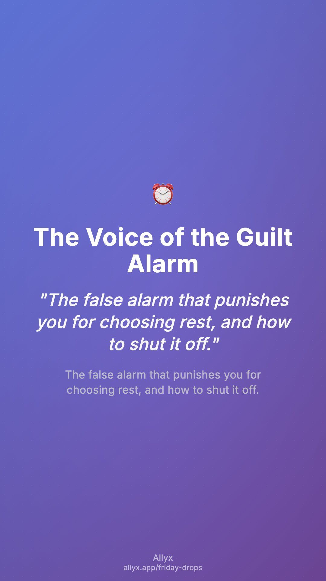 Shareable story card for The Voice of the Guilt Alarm