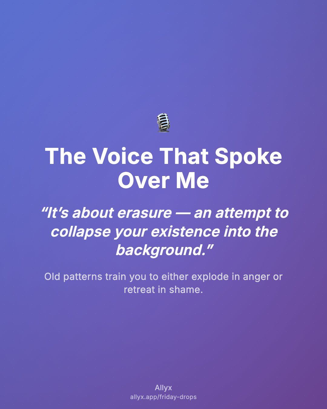 Shareable quote card for The Voice That Spoke Over Me
