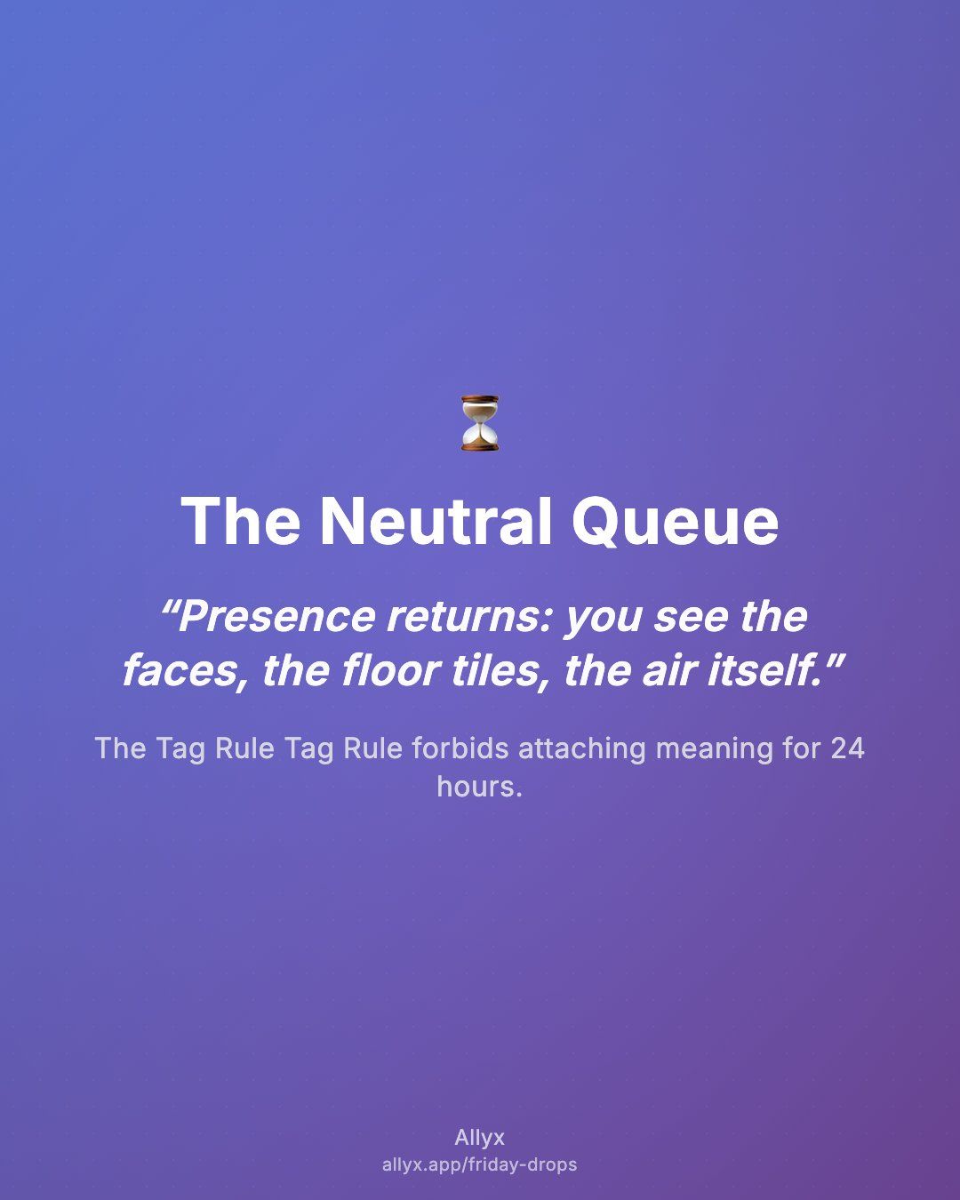 Shareable quote card for The Neutral Queue