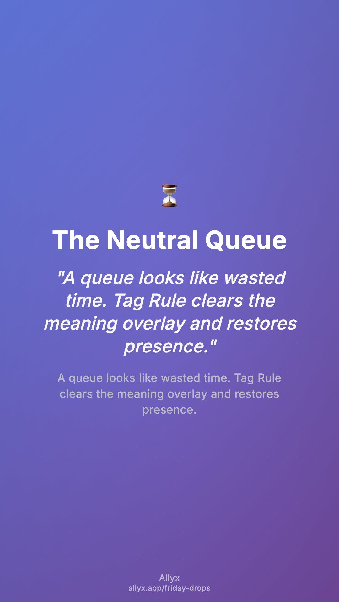 Shareable story card for The Neutral Queue