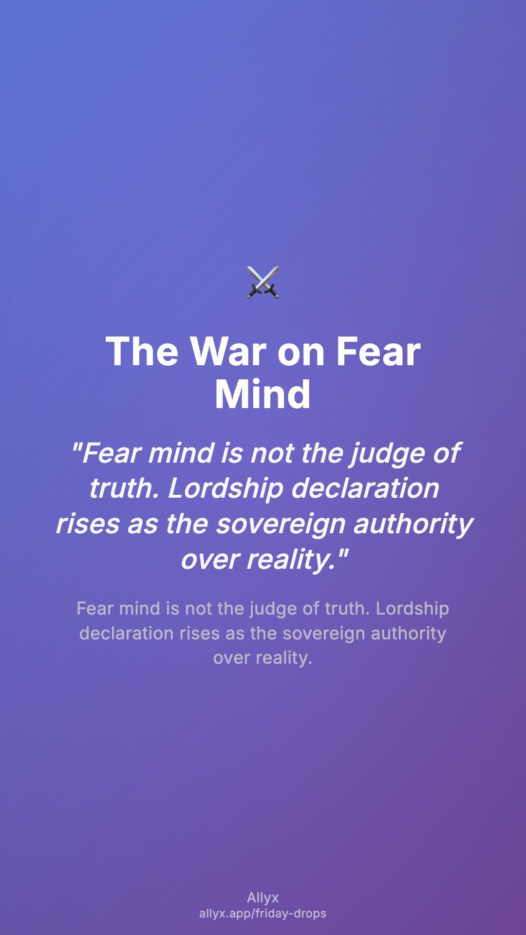 Shareable story card for The War on Fear Mind