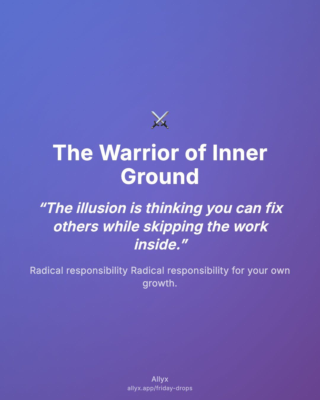 Shareable quote card for The Warrior of Inner Ground