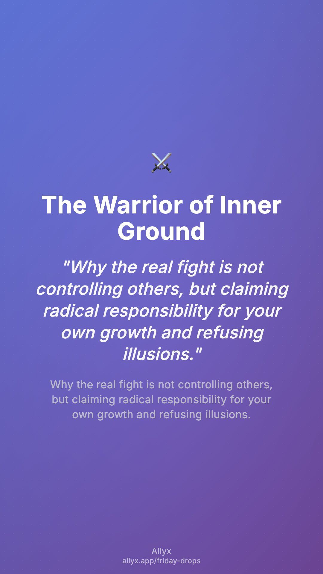 Shareable story card for The Warrior of Inner Ground