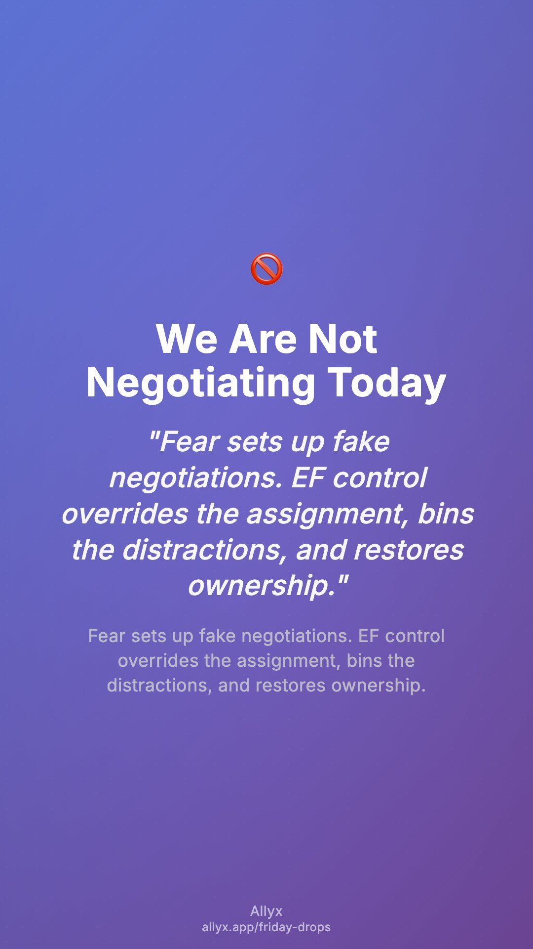 Shareable story card for We Are Not Negotiating Today