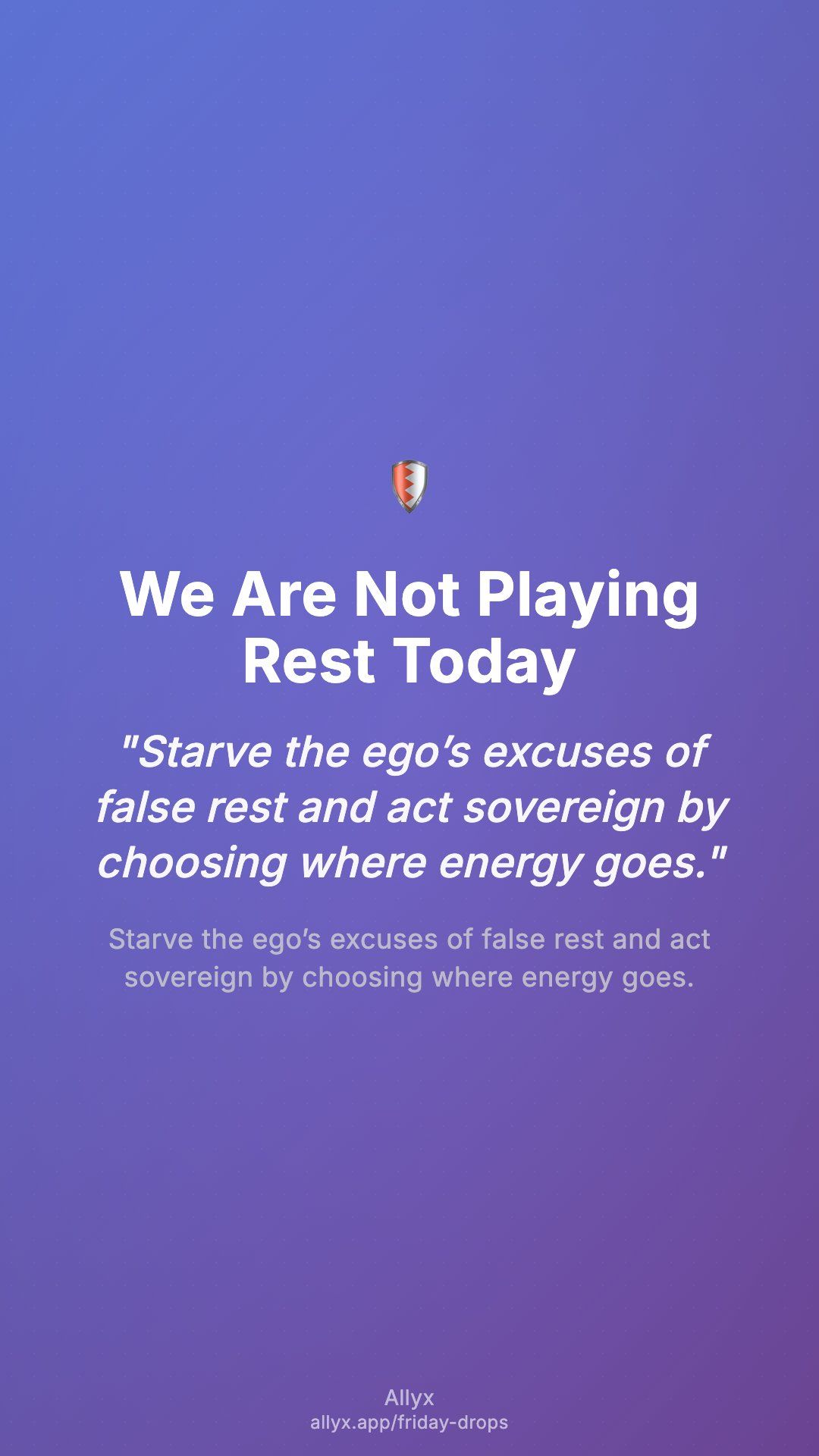 Shareable story card for We Are Not Playing Rest Today