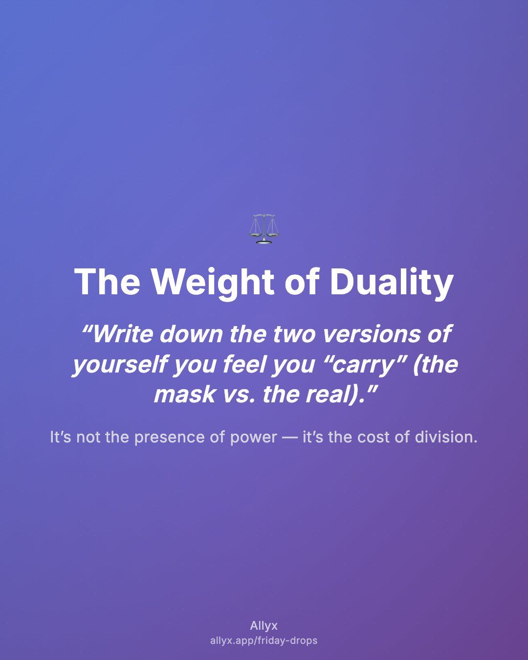 Shareable quote card for The Weight of Duality