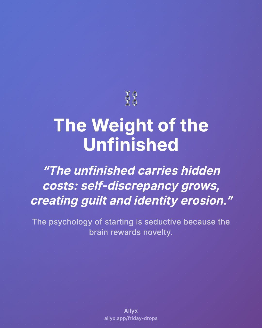 Shareable quote card for The Weight of the Unfinished