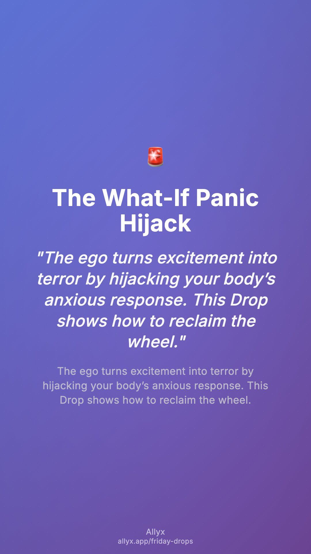 Shareable story card for The What-If Panic Hijack