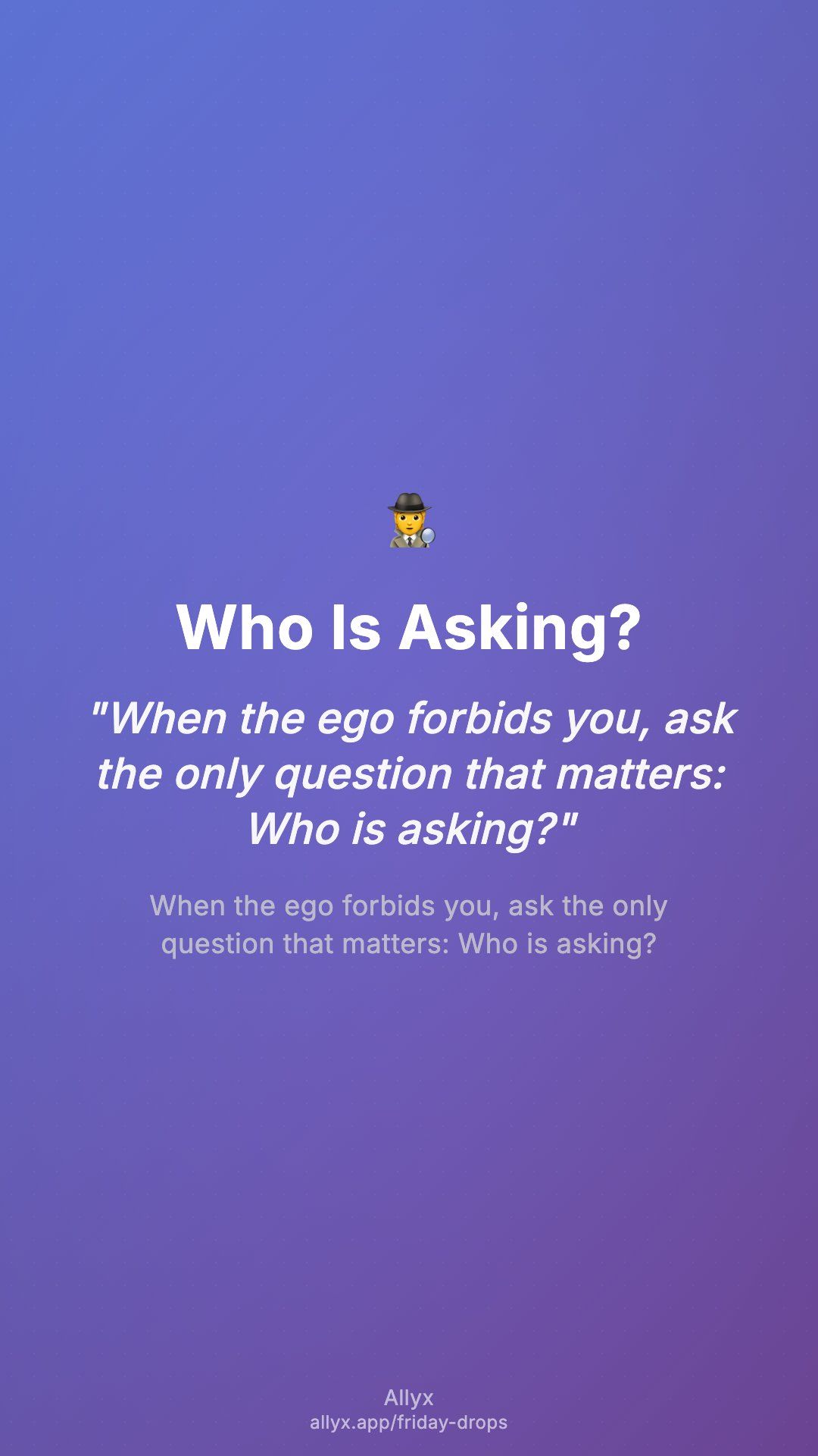 Shareable story card for Who Is Asking?