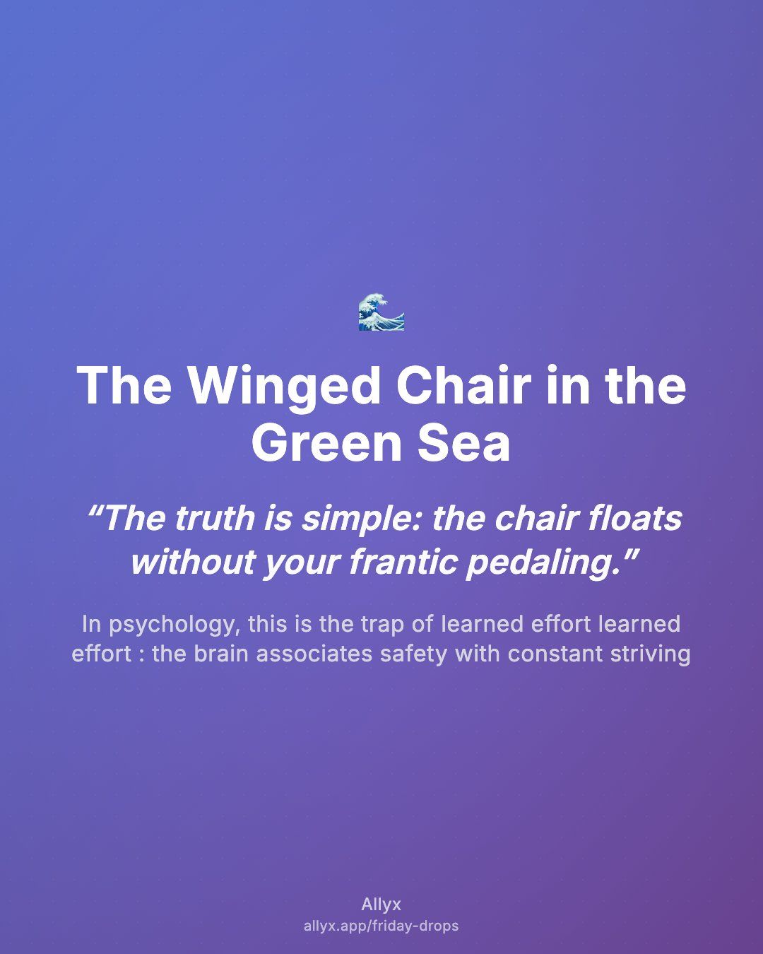 Shareable quote card for The Winged Chair in the Green Sea