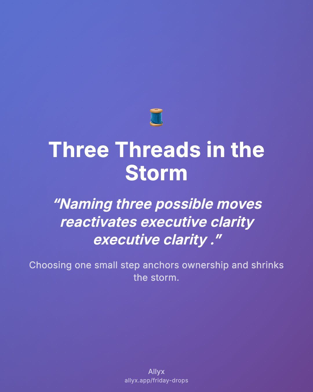 Shareable quote card for Three Threads in the Storm